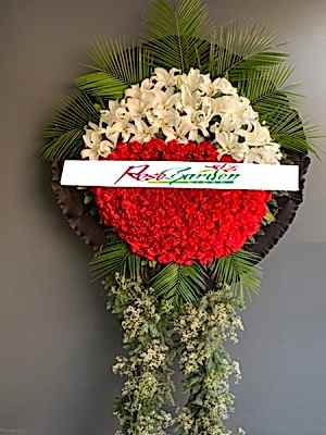 Kırmızı & Beyaz Cenaze Çelengi